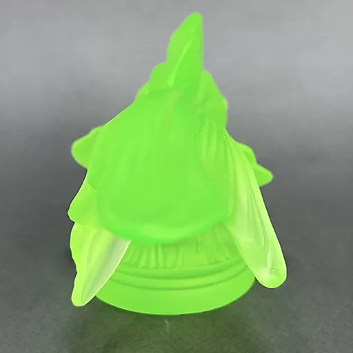 Gold Fish из вазелинового уранового стекла дизайн 1930г. Г. Хоффманн Чехия 21 в - View 3