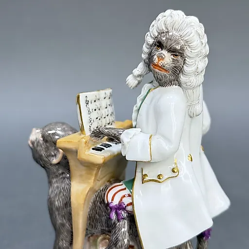 Статуэтка Обезьяна с клавесином верхом на обезьяне №19 в серии обезьяний оркестр Германия 1974 г - View 2