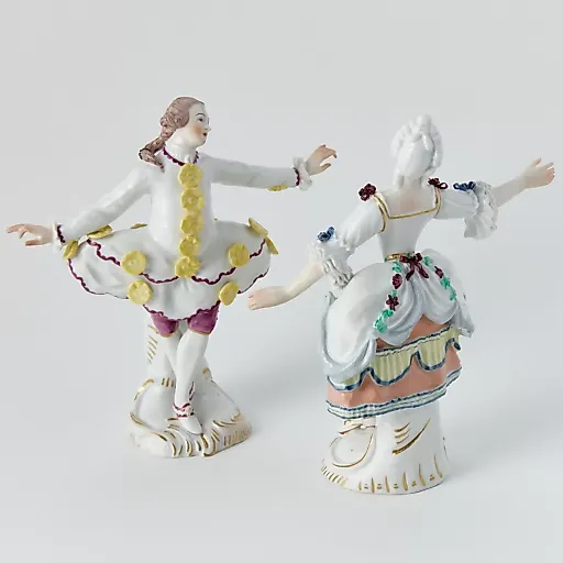 Парные фарфоровые статуэтки "Придворные танцоры" - View 4