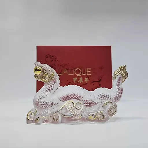 Статуэтка Дракон хрусталь с позолотой - View 2