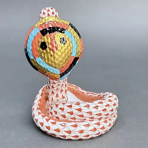 Фигурка фарфоровая Кобра лососевого цвета 1960-70 гг - View 2
