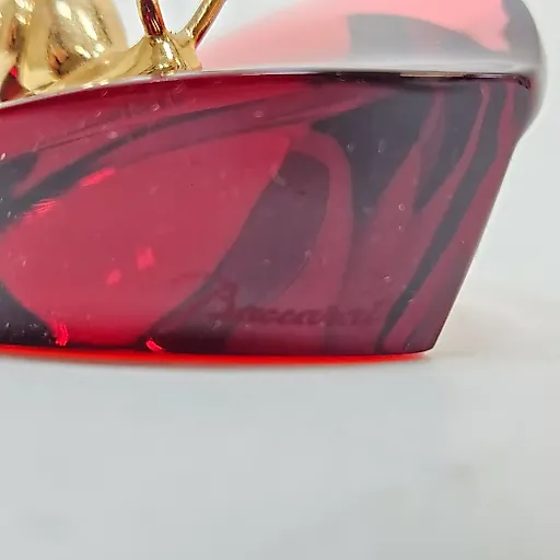 Красное хрустальное сердце пресс-папье с латунной улиткой - View 6