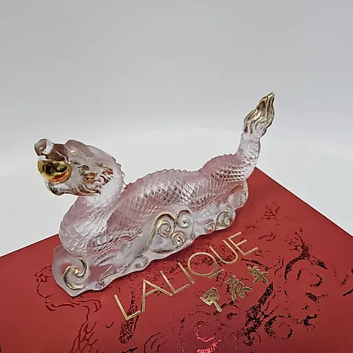 Статуэтка Дракон хрусталь с позолотой - View 8