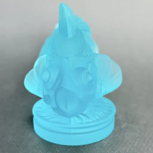 Gold Fish из голубого аквамаринового уранового стекла дизайн 1930г. Г. Хоффманн Чехия 21 в - View 3