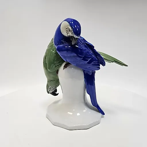 Статуэтка Пара попугаев на постаменте период модерна - View 3