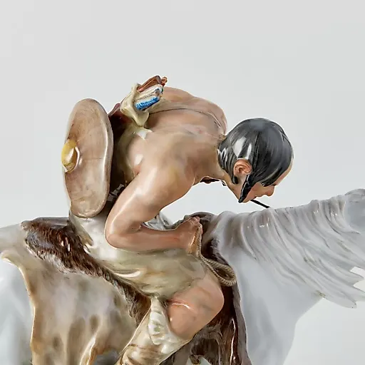 Коллекционная фарфоровая статуэтка "Гунн верхом на лошади" автор Erich Hosel - View 7