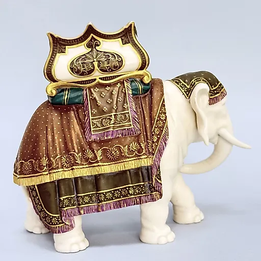 Статуэтка-вазочка индийский слон с хаудой для махараджи Англия конец 19 в. - View 4
