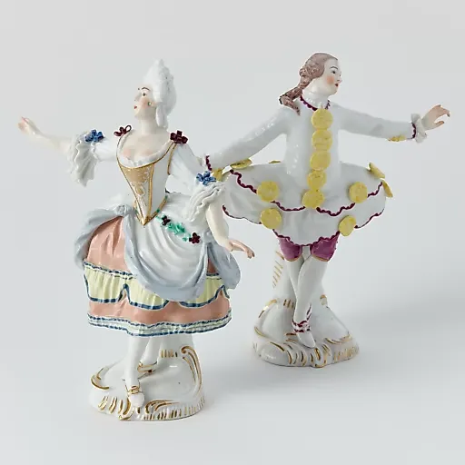 Парные фарфоровые статуэтки "Придворные танцоры" - View 2