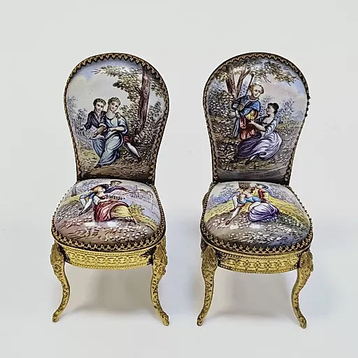 Набор - миниатюра мебели из венской бронзы, 1890-95гг - View 6