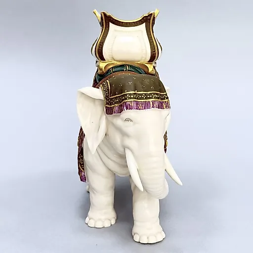 Статуэтка-вазочка индийский слон с хаудой для махараджи Англия конец 19 в. - View 3