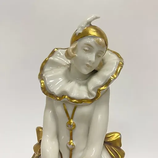 Пара старинных статуэток "Пьеро и Коломбина" в стиле ар деко - View 9