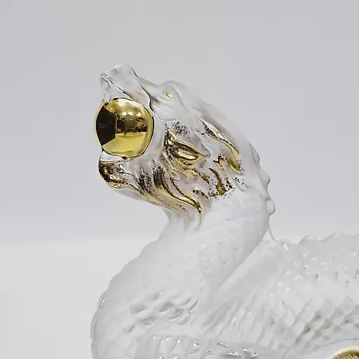 Статуэтка Дракон хрусталь с позолотой - View 7