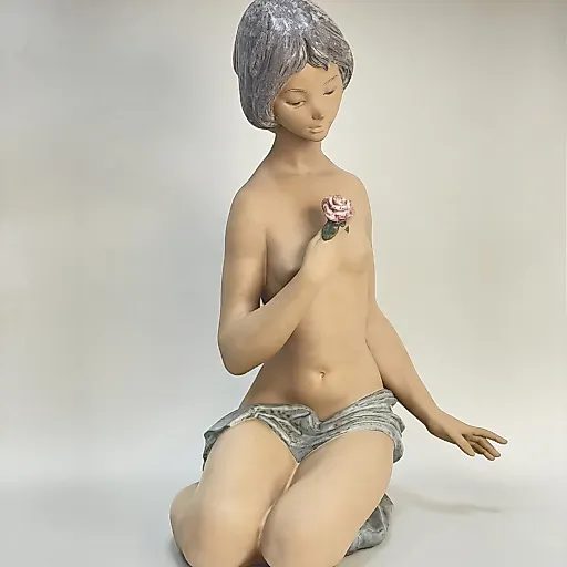 Фарфоровая скульптура LLADRO «Обнаженная девушка и роза» 1978 г Испания - View 3