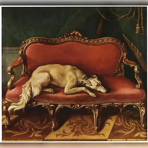 Антикварная фарфоровая скульптура «Русская борзая» - View 7