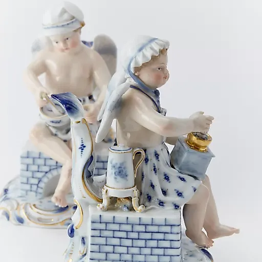 Пара редких статуэток с ручной росписью - View 4