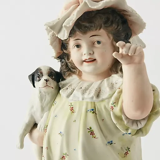 Старинная статуэтка "Девочка с собакой" - View 3