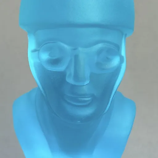 Коллекционное пресс-папье статуэтка-маскот Гонщик для капота ретро-авто в стиле Артдеко аквамариновое вазелиновое урановое стекло модель Г.Хоффманн 1930е г Чехия 21 - View 3