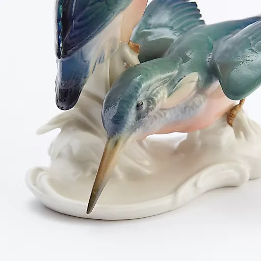 Антикварная статуэтка "Пара зимородков". - View 3