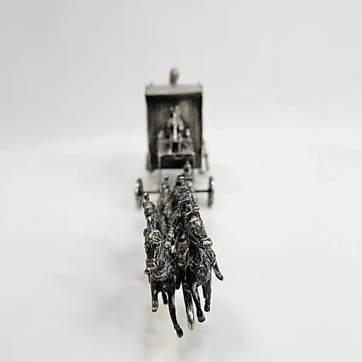 Королевский экипаж карета с кучером 6 лошадей серебро - View 7