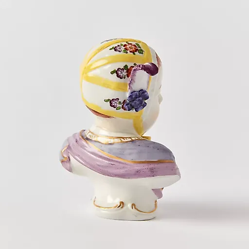 Старинный фарфоровый бюст девочки с ручной росписью - View 6