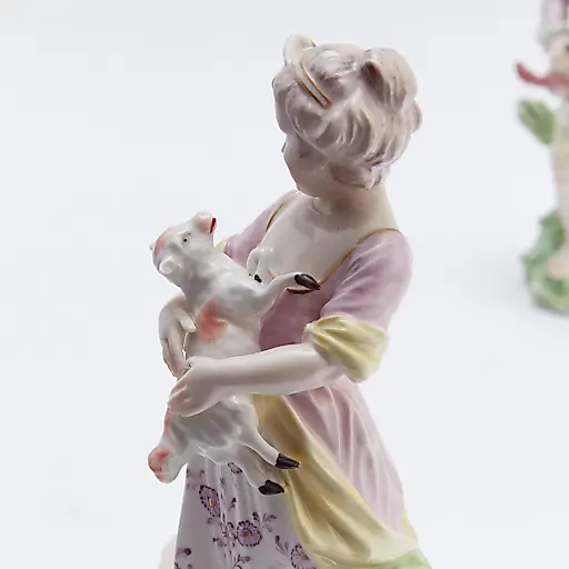 Антикварные парные статуэтки "Пастух" и "Пастушка" - View 6