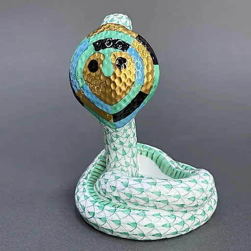Фигурка фарфоровая Кобра цвета трилистник 1960-70 гг Herend - View 4