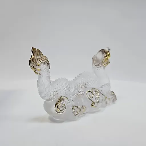 Статуэтка Дракон хрусталь с позолотой - View 6