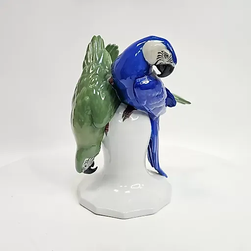 Статуэтка Пара попугаев на постаменте период модерна - View 4