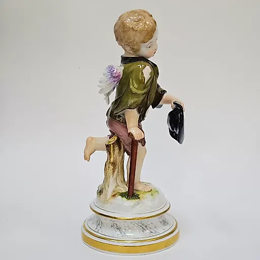 Фигурка Купидон в образе нищего модель Генриха Швабе 1830-1870 Германия. - View 5