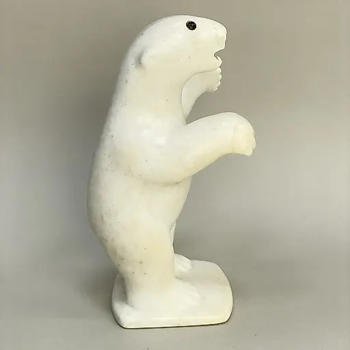 Мраморная статуэтка "Белый Медведь" Mark Nakoolak 1989г - View 2