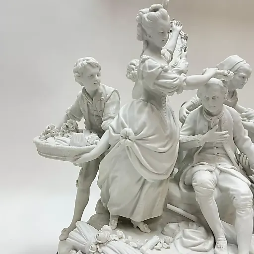 Скульптурная группа "Добрый старик" из бисквита Франция 1880 гг - View 4