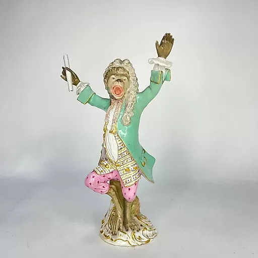 Статуэтка "Дирижер" из серии «Обезьяний оркестр»" 1880-90 гг - View 3