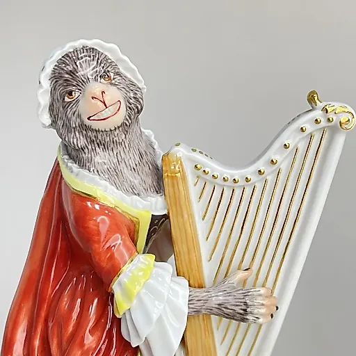 Лучшее предложение! Статуэтка "Обезьяна с арфой" №20 в серии обезьяний оркестр 1997 г Германия - View 2