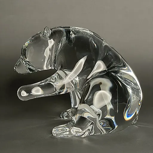 Коллекционная хрустальная статуэтка большого медвежонка ручной работы дизайн LOET - View 8