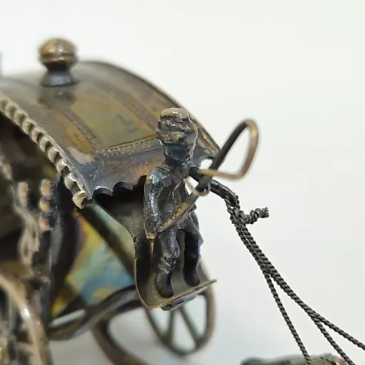 Статуэтка Парадная повозка, запряженная лошадьми Европа, середина 20в серебро - View 11