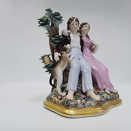 Фарфоровая скульптурная композиция "Поль и Виргиния с собакой Фидель" - View 5