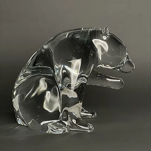 Коллекционная хрустальная статуэтка большого медвежонка ручной работы дизайн LOET - View 6