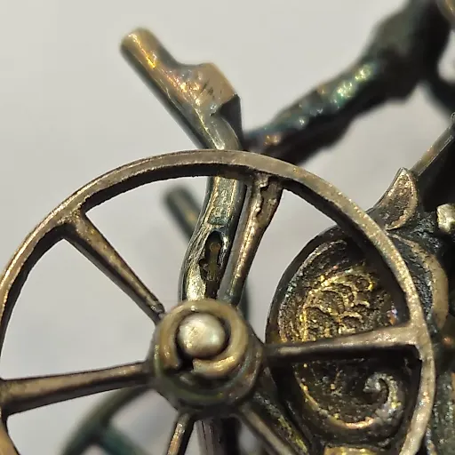 Статуэтка Парадная повозка, запряженная лошадьми Европа, середина 20в серебро - View 14