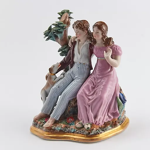 Фарфоровая скульптурная композиция "Поль и Виргиния с собакой Фидель" - View 7