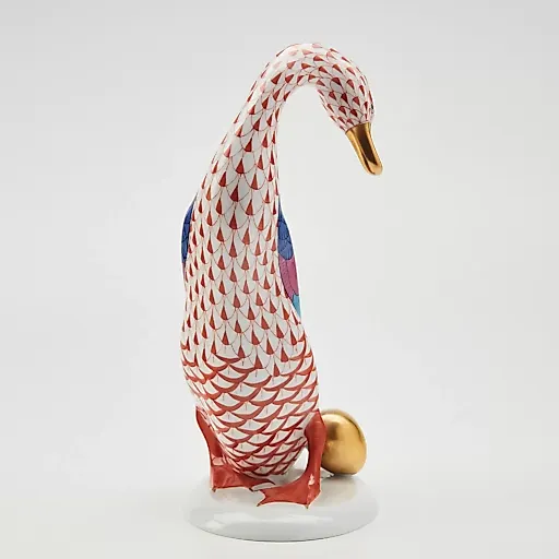 Статуэтка «Гусь с золотым яйцом» из фарфора Herend – уникальное произведение венгерской скульптуры - View 2