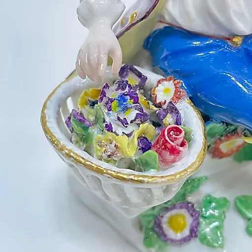 Коллекционная редкая статуэтка Юноша с петухом 1750-1755 - View 5