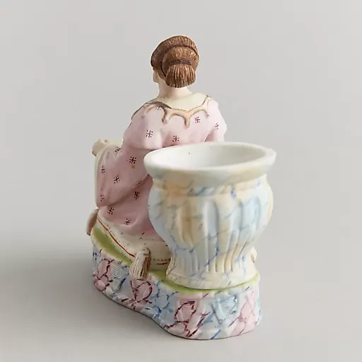 Коллекционная редкая скульптурная композиция «Китаянка с веером» - View 5