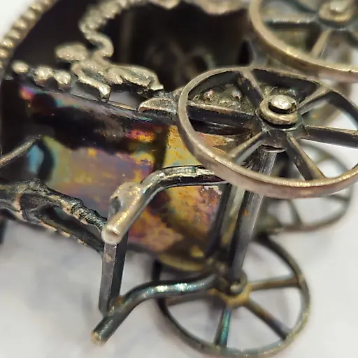 Статуэтка Парадная повозка, запряженная лошадьми Европа, середина 20в серебро - View 13