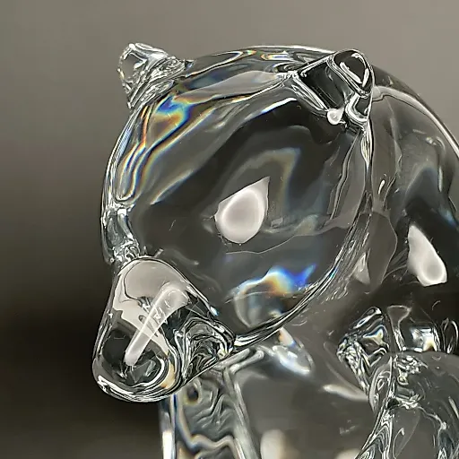 Коллекционная хрустальная статуэтка большого медвежонка ручной работы дизайн LOET - View 3