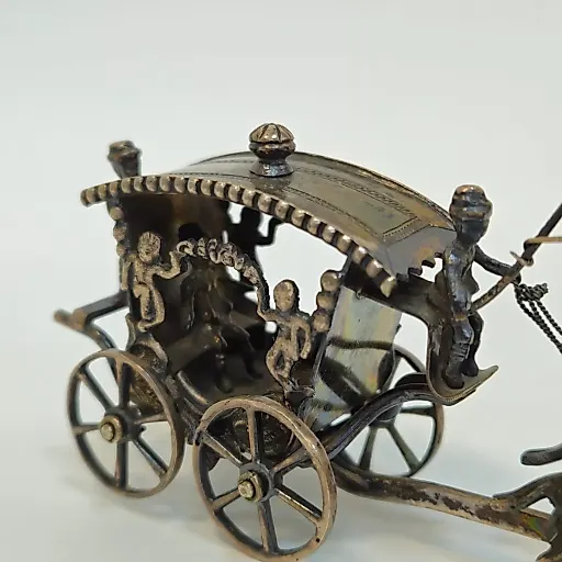 Статуэтка Парадная повозка, запряженная лошадьми Европа, середина 20в серебро - View 8
