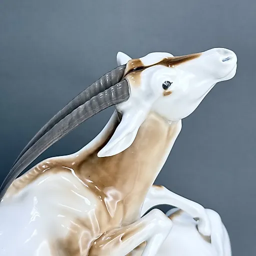 Скульптурная группа Боевые саблевидные антилопы модель Knauff Schwerter дизайн Otto Pilz 1912 Германия - View 2