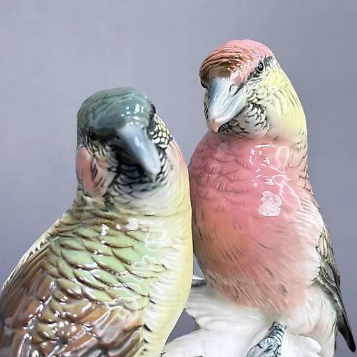 Статуэтка фарфор пара Клестов на ветке Германия Волькштадт 1919-1945 г - View 2