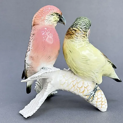 Статуэтка фарфор пара Клестов на ветке Германия Волькштадт 1919-1945 г - View 6