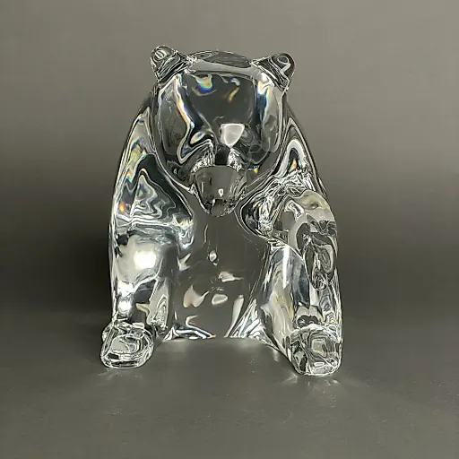 Коллекционная хрустальная статуэтка большого медвежонка ручной работы дизайн LOET - View 5
