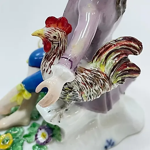 Коллекционная редкая статуэтка Юноша с петухом 1750-1755 - View 6